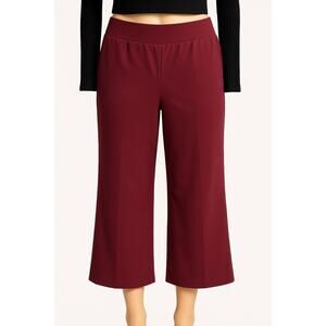 LOFT Women’s Wide-Leg Pull-On Pants – Burgundy – Size M – NWT